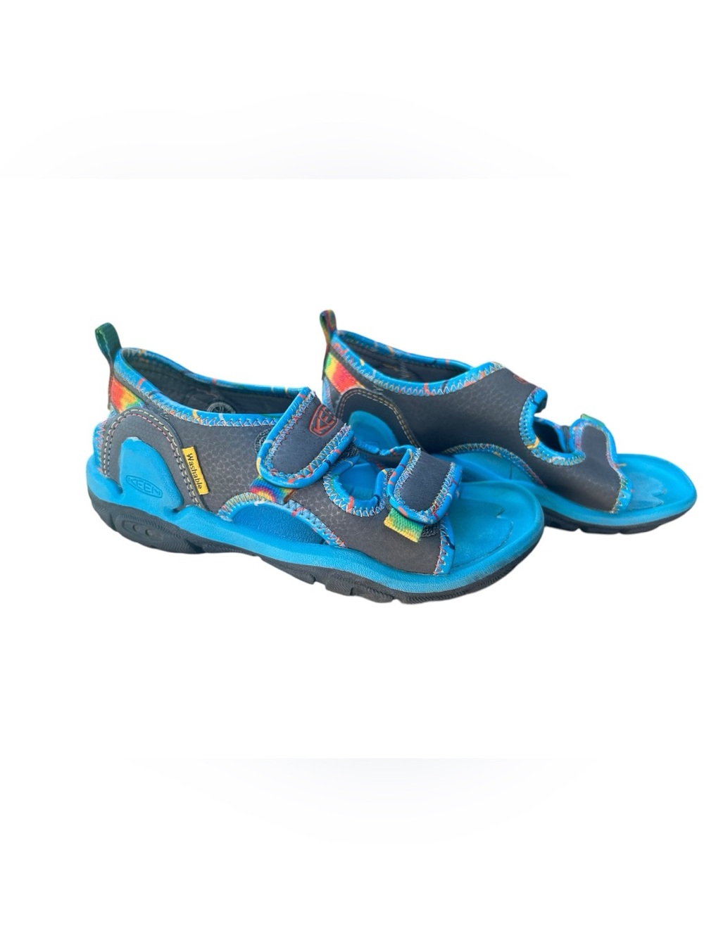 KEEN Kids Knotch Creek Shoes Sandals Rainbow Tie Dye Trim Sz 11 Little Kid